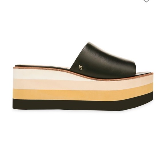 Veronica Beard Shoes - Veronica Beard Eunise Leather Wedge Platform Sandals Black Size 7